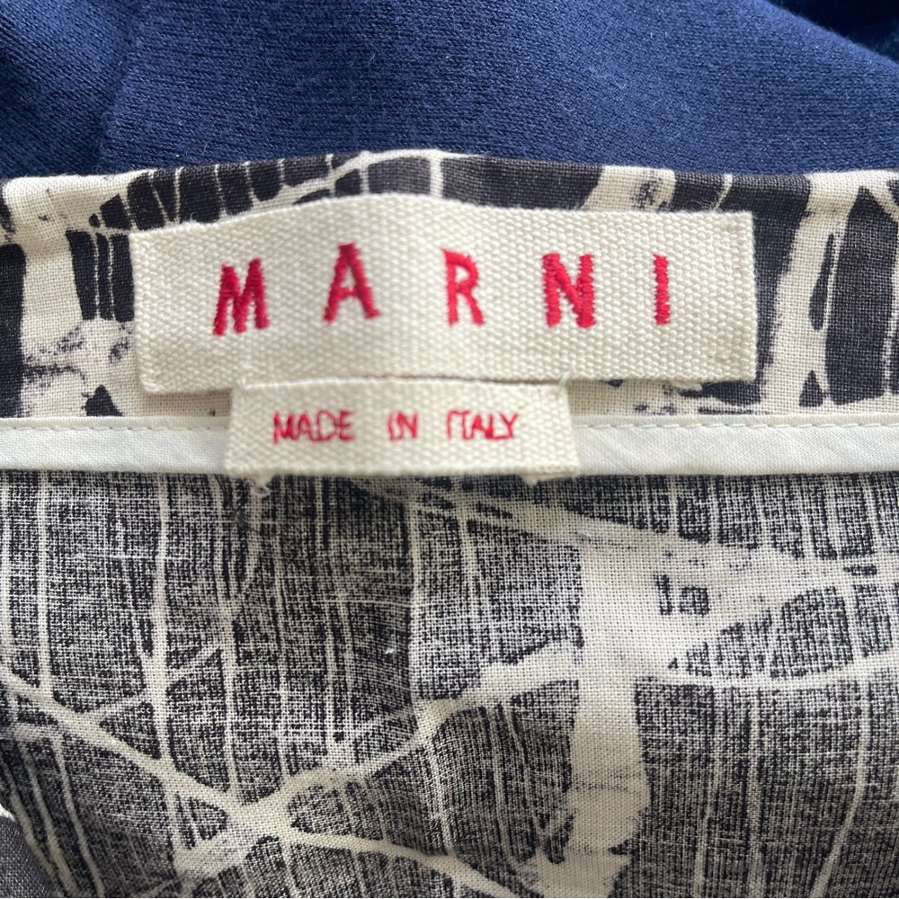Marni Abstract Printed Pleated Black Cream A-Line Skirt Size IT 40 US 4 - Picture 10 of 12